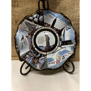 Vintage Houze-Art Glass Ruffled Edge Ash Tray Bowl New York World's Fair 1964-65